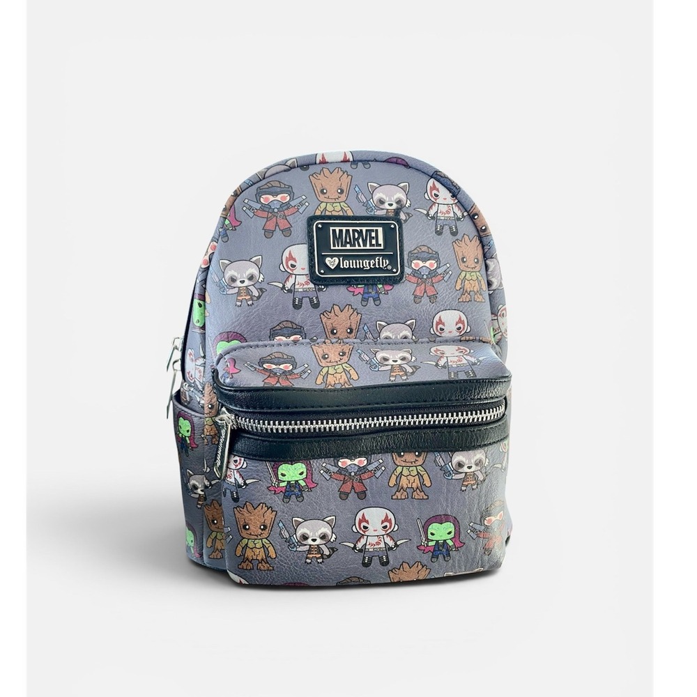 Marvel‎ Loungefly Guardians of the Galaxy Chibi Mini Backpack Grey Purple